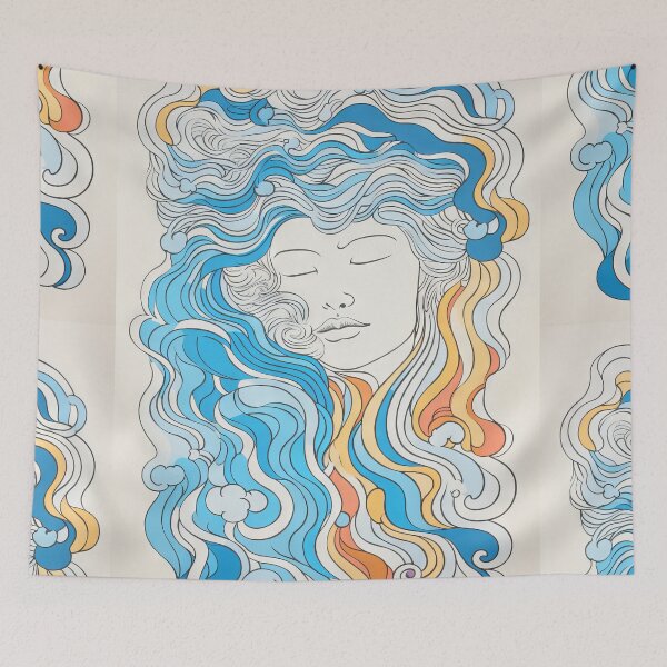 Item preview, Harmonious Mantas and Watercolors: An Asian-inspired Abstraction designed and sold by Piotrek0001.