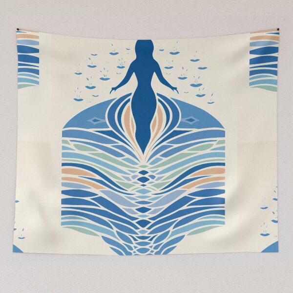 Item preview, Harmonious Mantas and Watercolors: An Asian-inspired Abstraction designed and sold by Piotrek0001.
