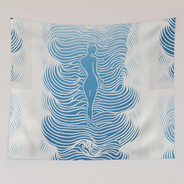 Item preview, Harmonious Mantas and Watercolors: An Asian-inspired Abstraction designed and sold by Piotrek0001.