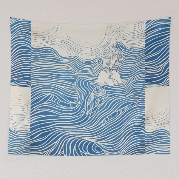 Item preview, Harmonious Mantas and Watercolors: An Asian-inspired Abstraction designed and sold by Piotrek0001.