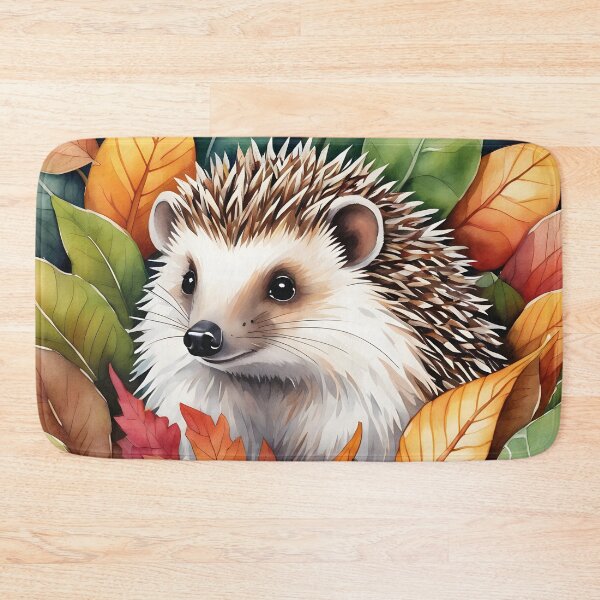 Item preview, cute hedgehog in leaves, autumn designed and sold by Mauswohn.