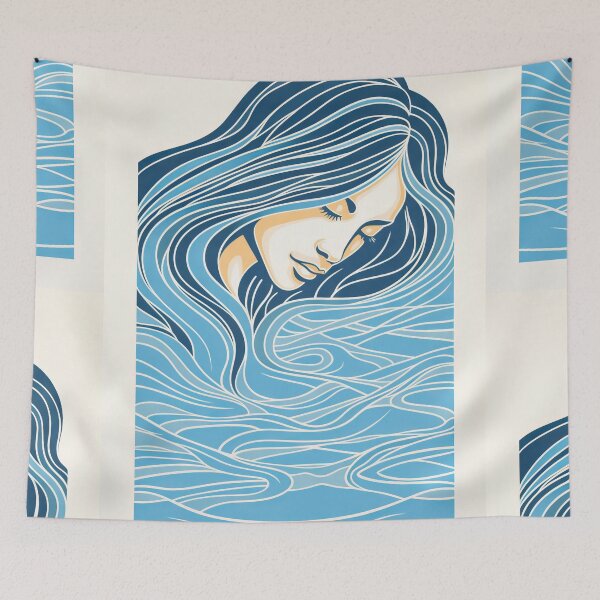 Item preview, Harmonious Mantas and Watercolors: An Asian-inspired Abstraction designed and sold by Piotrek0001.