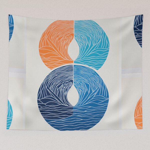 Item preview, Harmonious Mantas and Watercolors: An Asian-inspired Abstraction designed and sold by Piotrek0001.