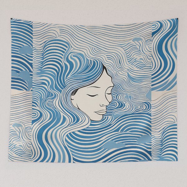 Item preview, Harmonious Mantas and Watercolors: An Asian-inspired Abstraction designed and sold by Piotrek0001.