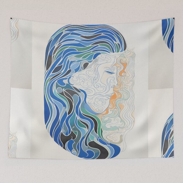 Item preview, Harmonious Mantas and Watercolors: An Asian-inspired Abstraction designed and sold by Piotrek0001.