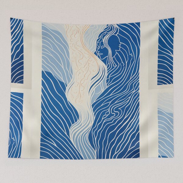 Item preview, Harmonious Mantas and Watercolors: An Asian-inspired Abstraction designed and sold by Piotrek0001.