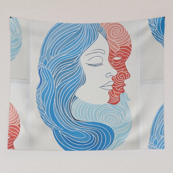 Item preview, Harmonious Mantas and Watercolors: An Asian-inspired Abstraction designed and sold by Piotrek0001.