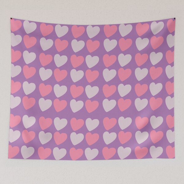 Item preview, Pink Purple Love Hearts Pattern designed and sold by Nisha Prabhu.