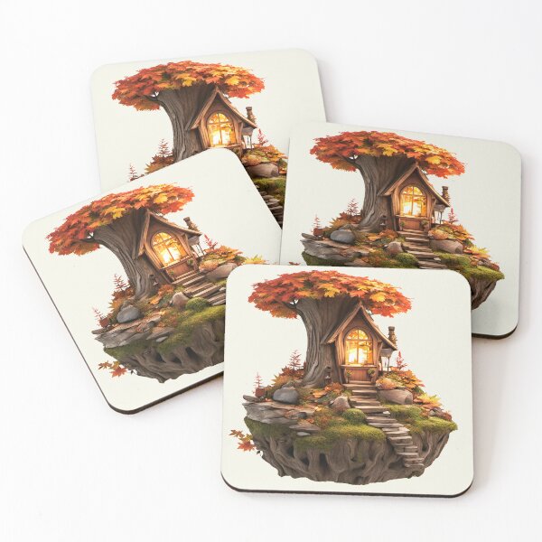 Item preview, Autumn fairy house floating island  designed and sold by DreamlifeBackgrounds.