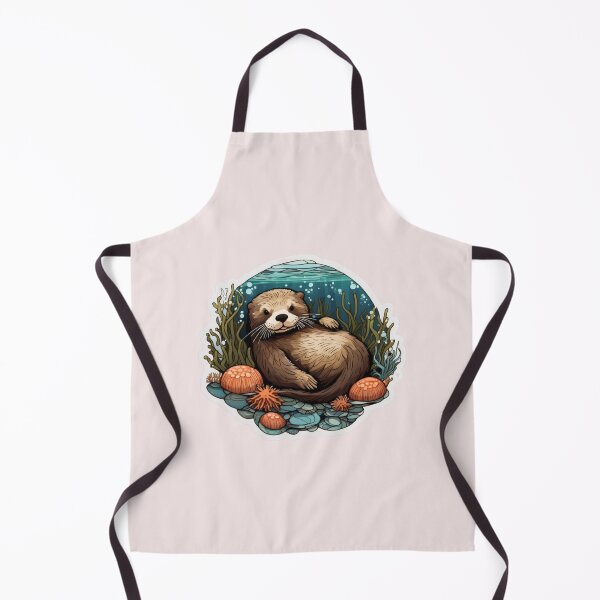 Item preview, Cute sea otter surrounded by urchins designed and sold by WildStudiio.