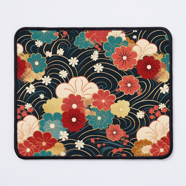 Item preview, Floral circle kimono pattern designed and sold by LittleNippon.