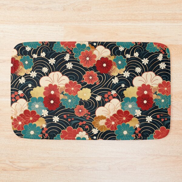 Item preview, Floral circle kimono pattern designed and sold by LittleNippon.