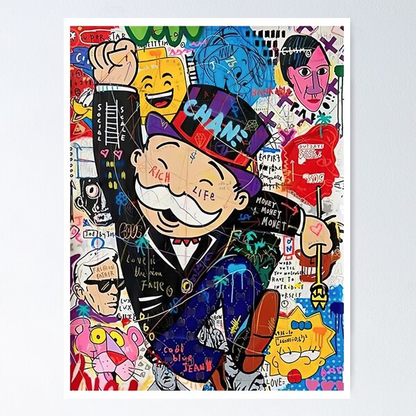 Cash Rules - Alec Monopoly Street Art Graffiti Canvas Poster