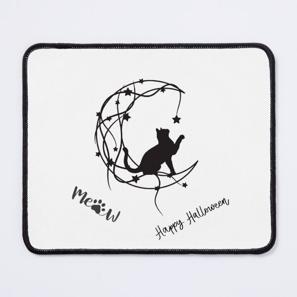 Item preview, Meowgical Moonlight Madness Where the Enchanting Whiskers of a Black Cat Dance in the Spellbinding Glow of Halloween's Mysterious Moon designed and sold by IssaraStudio.