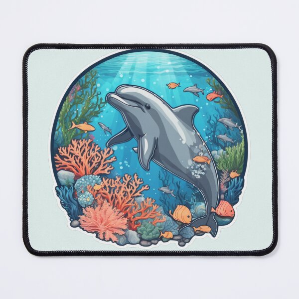 Item preview, Bottlenose dolphin surrounded by corals designed and sold by WildStudiio.