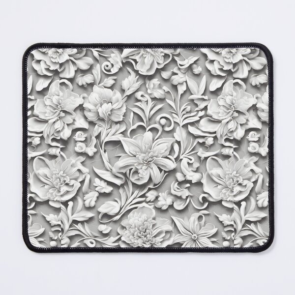 Item preview, seamless monochrome floral pattern in monochrome white and gray background. vector illustration designed and sold by APHIDAT-TA.