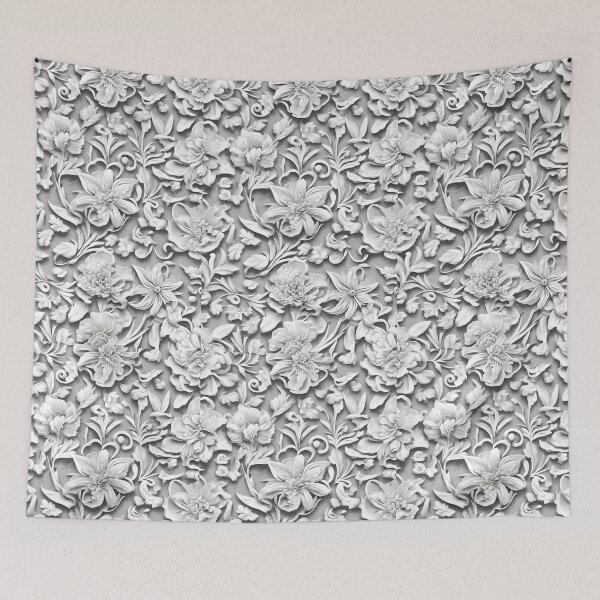 Item preview, seamless monochrome floral pattern in monochrome white and gray background. vector illustration designed and sold by APHIDAT-TA.