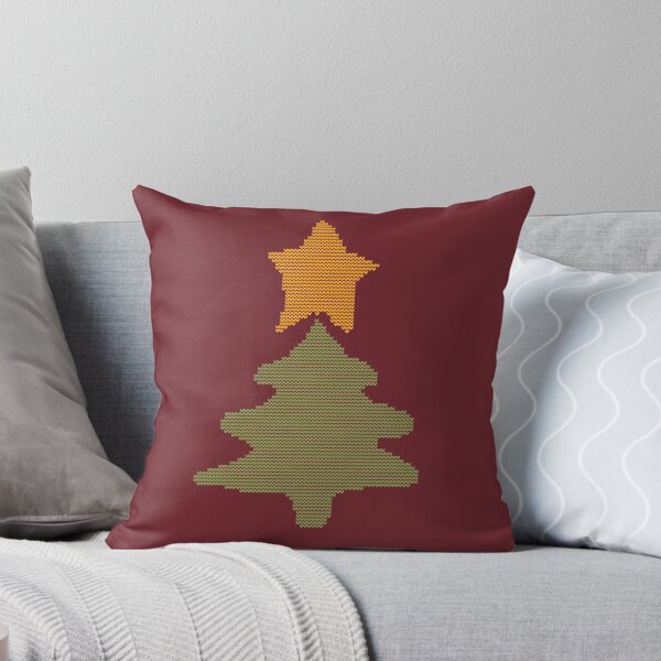 Item preview, Abstract Christmas Tree on Maroon Knitted Sweater Style designed and sold by ellenhenry.