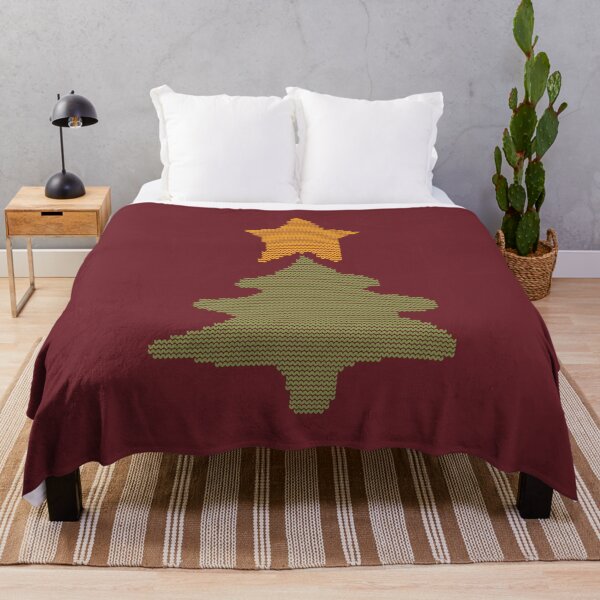 Item preview, Abstract Christmas Tree on Maroon Knitted Sweater Style designed and sold by ellenhenry.