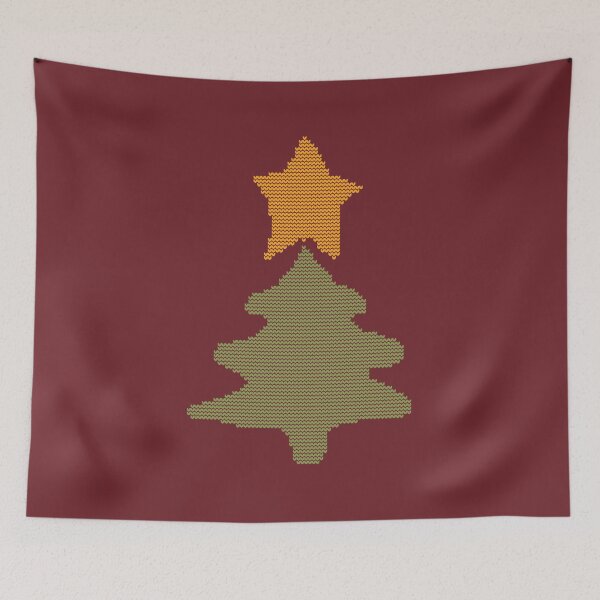 Item preview, Abstract Christmas Tree on Maroon Knitted Sweater Style designed and sold by ellenhenry.