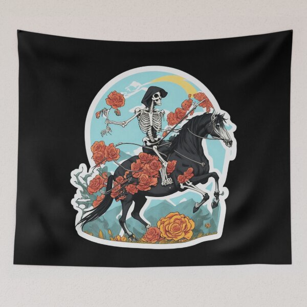 Item preview, Major Arcana Death Black Rose Horse - Spooky Design designed and sold by Pixel Waite.