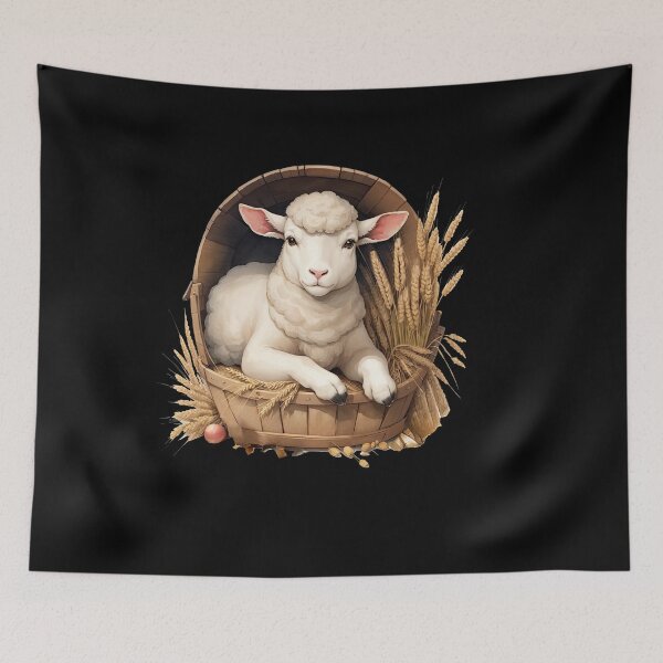 Item preview, Sheep in a Basket designed and sold by pixclipart.