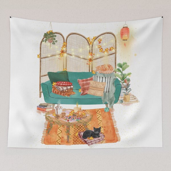 Item preview, Cozy, Warm Autumn Vibes, Design - Transparent, white version  designed and sold by Lunardreams54.