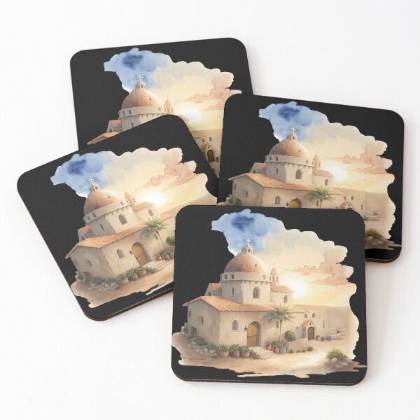 Item preview, Church with Palm Trees and Sunset designed and sold by pixclipart.