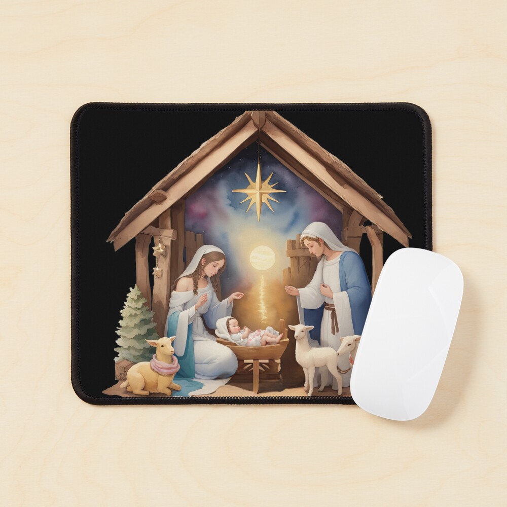 "Nativity with Baby Jesus in Manger" Poster for Sale by pixclipart ...
