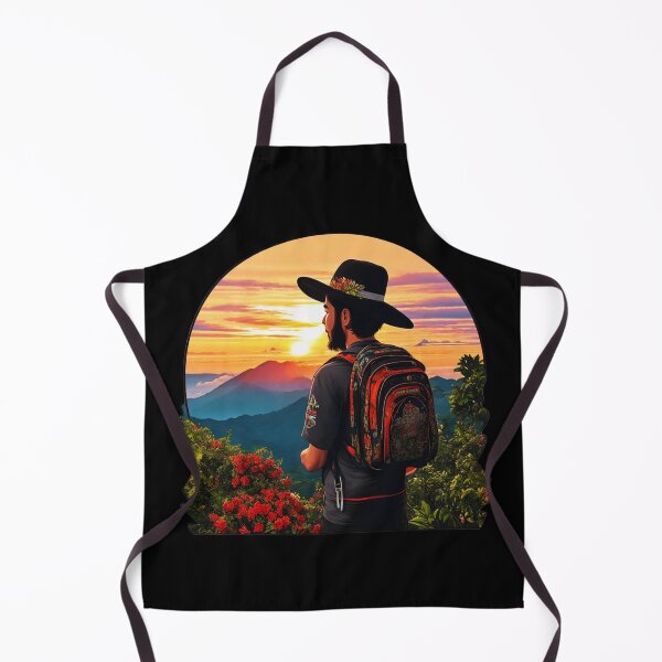 Item preview, Traveler with Hat Watching Sunset After Hike designed and sold by Ridiculam Toga.