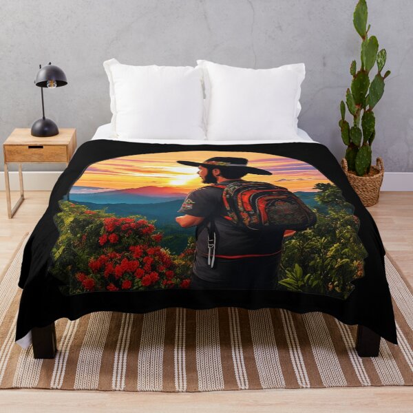 Item preview, Traveler with Hat Watching Sunset After Hike designed and sold by Ridiculam Toga.