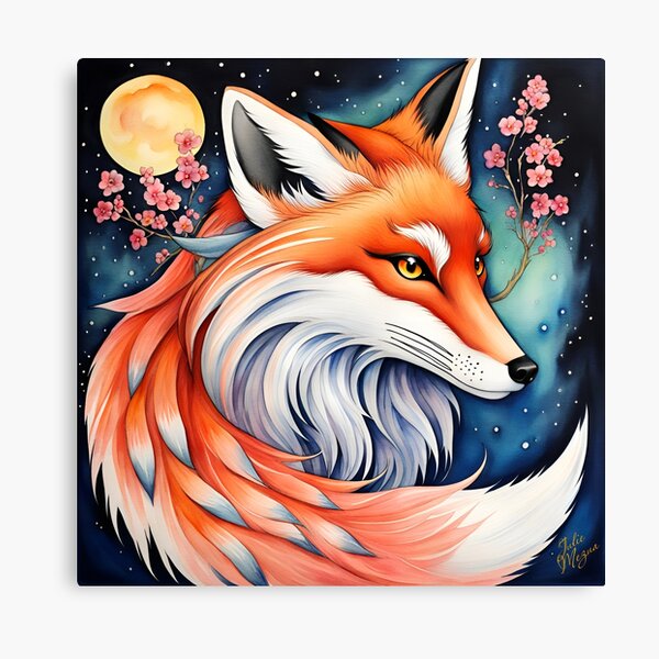 Fox on astral background Canvas Print