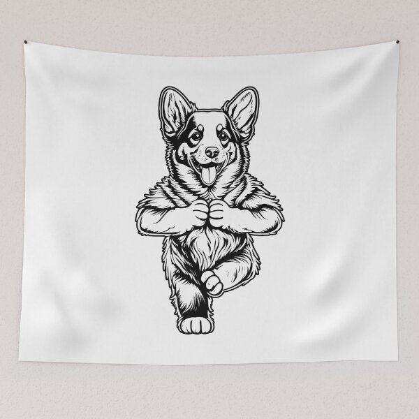 Item preview, Corgi Yoga Puppy Dog Funny Dogs Tree Pose Vrikshasana designed and sold by GrandeDuc.