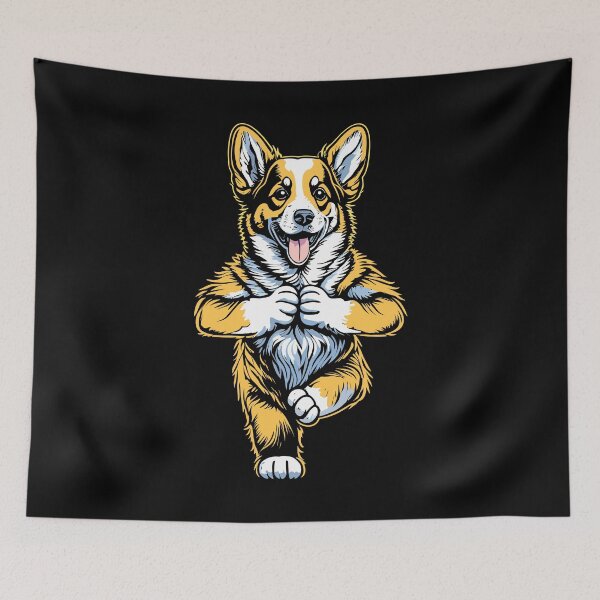 Item preview, Corgi Yoga Puppy Dog Funny Dogs Tree Pose Vrikshasana designed and sold by GrandeDuc.