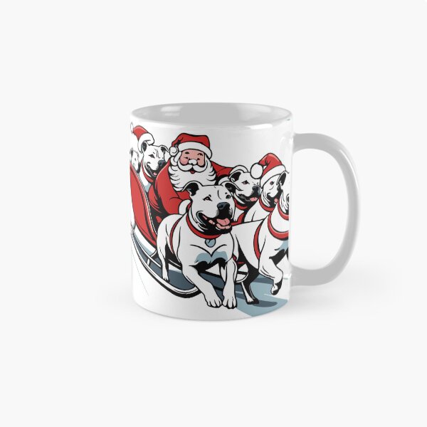 Item preview, Staffordshire Bull Terriers Pulling Santa's Sleigh designed and sold by Ameiva-Apparel.