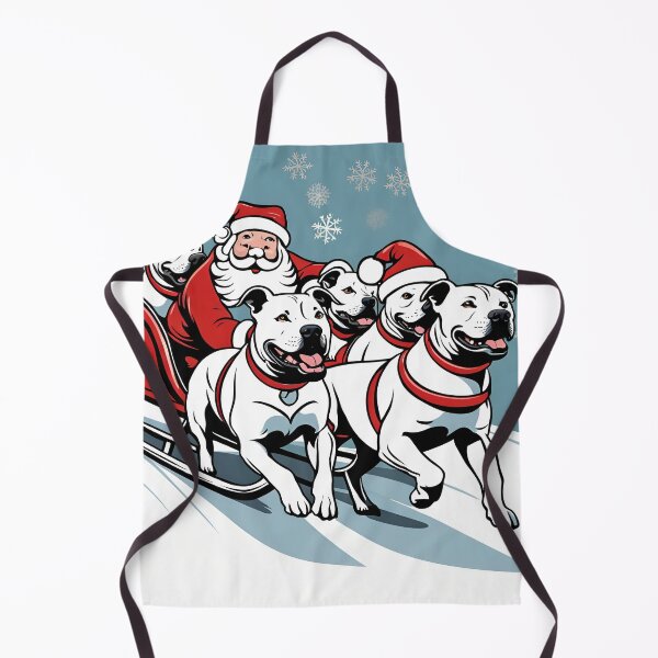 Item preview, Staffordshire Bull Terriers Pulling Santa's Sleigh designed and sold by Ameiva-Apparel.