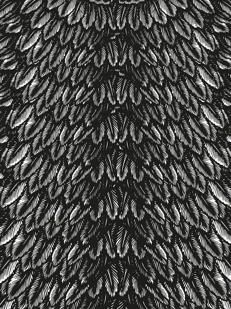 Feather Pattern No. 2 | Vintage Feathers | Black and White | Bird Feathers | Patterns in Nature | by EclecticAtHeART