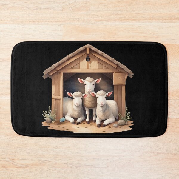 Item preview, Sheep in Wooden Hut with Bell designed and sold by pixclipart.
