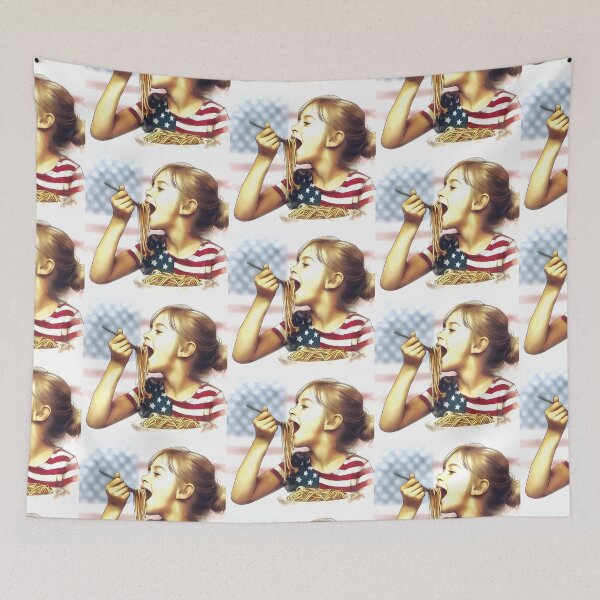 Item preview, Girl eating spaghetti (spaghetti lover) designed and sold by meaningspace.