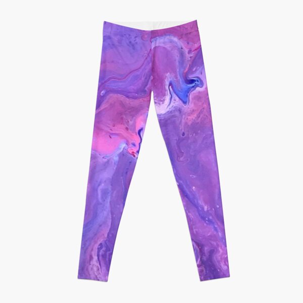 Purple and Pink Paint Pour Leggings