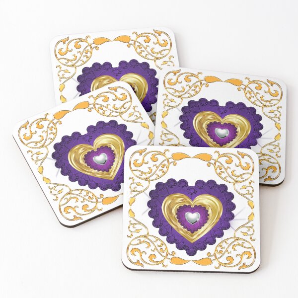 Item preview, Gold Frame Purple Gold Silver Hearts designed and sold by Dragon-God.