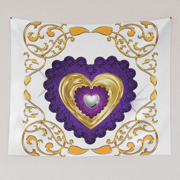 Item preview, Gold Frame Purple Gold Silver Hearts designed and sold by Dragon-God.