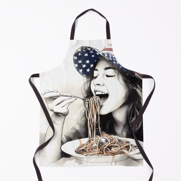Item preview, Girl Eating Spaghetti (cute eating) designed and sold by meaningspace.