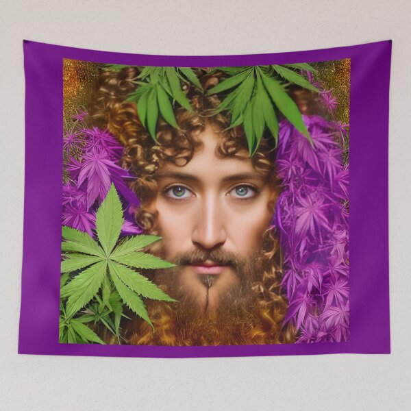 Item preview, Wiener Überraschung | Jesus among cannabis bushes by AI designed and sold by wnrbrrschng.