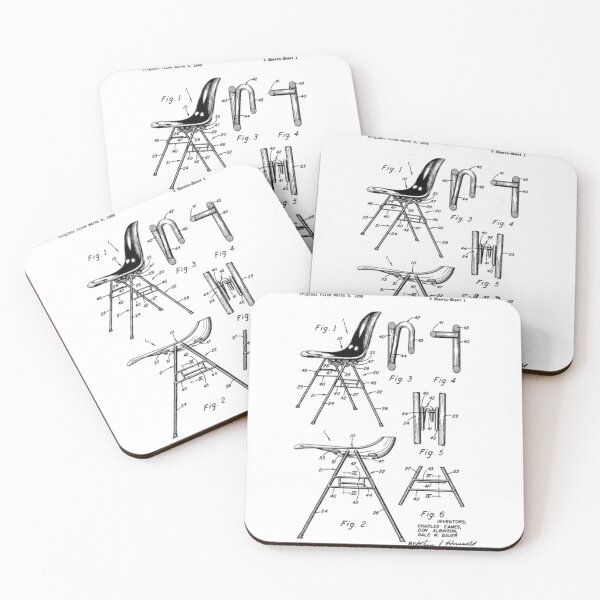Item preview, Design Legacy Icons Charles Eames Stackable Nesting Chair US Patent Drawing designed and sold by Coastal Garden Design Studio.