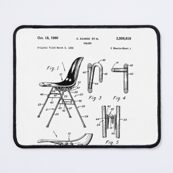 Item preview, Design Legacy Icons Charles Eames Stackable Nesting Chair US Patent Drawing designed and sold by Coastal Garden Design Studio.