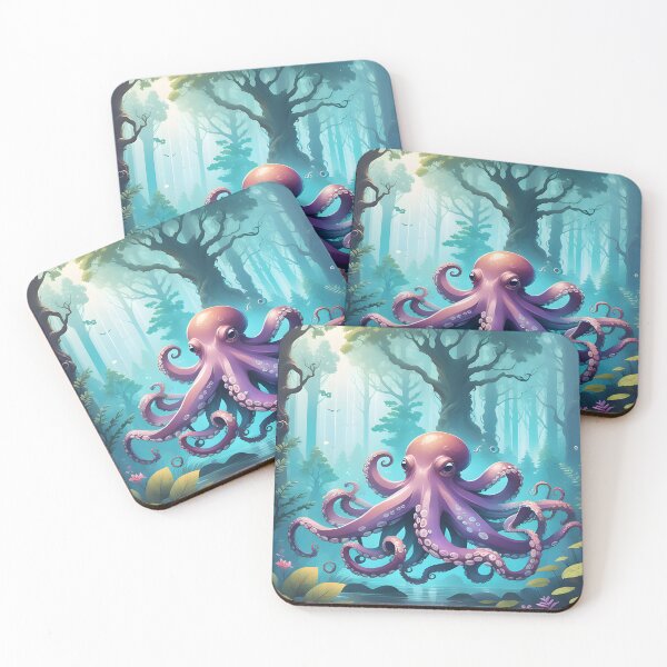 Item preview, "Mystical Forest Envelopes Octopus: A Surreal Vector Artwork" designed and sold by Best-Art-32.