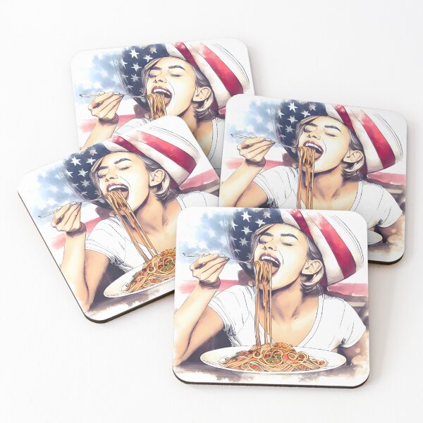 Item preview, Girl eating spaghetti. (italian food) designed and sold by meaningspace.