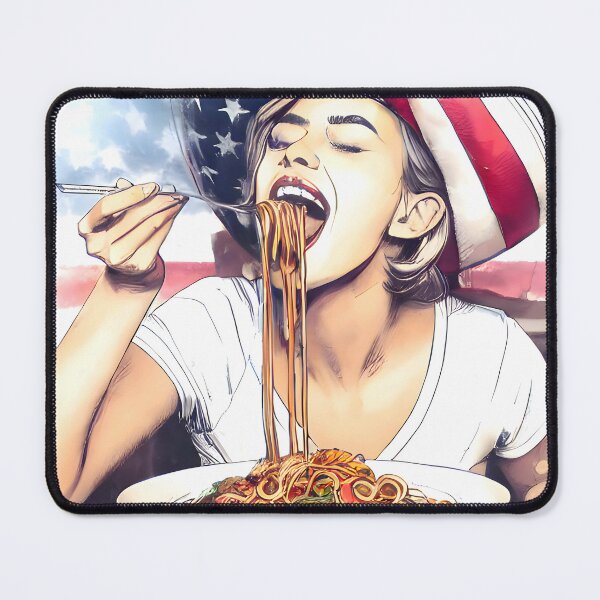 Item preview, Girl eating spaghetti. (italian food) designed and sold by meaningspace.