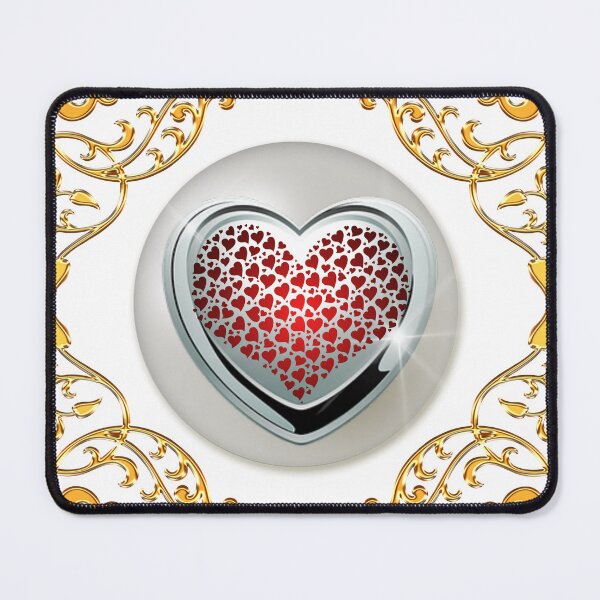 Item preview, Gold Frame Pearl Silver Red Hearts designed and sold by Dragon-God.